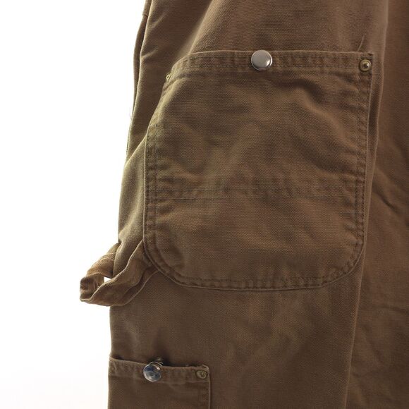VTG Carhartt Mens 54x30 ? No Size Tag Brown Duck Canvas Bib Overall Double Knee - Picture 12 of 16